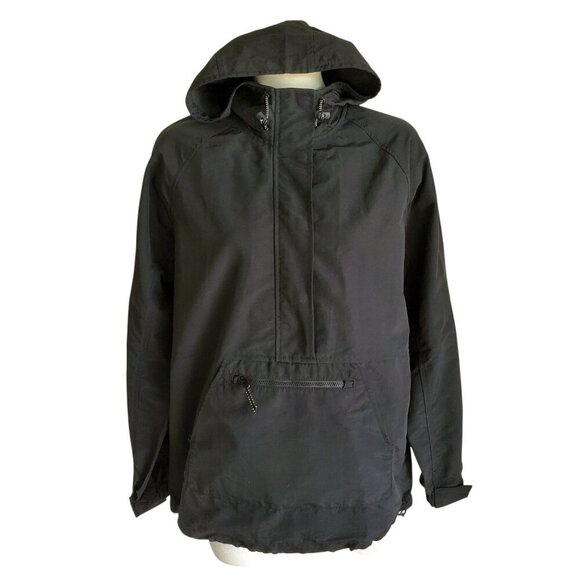 Lands End Boys Girls Half Zip Rain Jacket PouchZip Pocket Outerwear Black Sz 6-8 - Picture 3 of 16